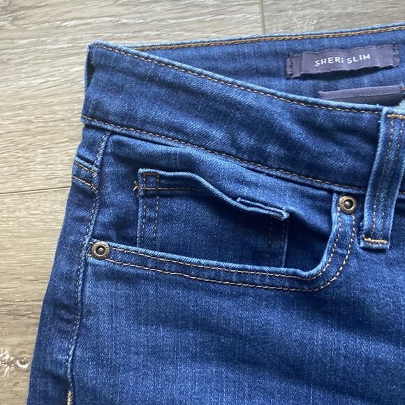 NYDJ Jeans Womens Sz 8 Blue Sherri Slim Lift X Tuck Tech Stretchy Straight Leg - Picture 2 of 13